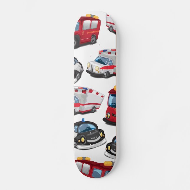 Police, Ambulance and Fire Service transport Skateboard (Front)