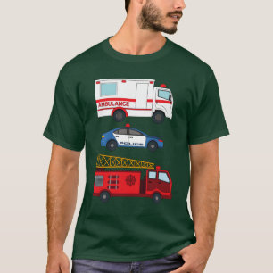 Police Ambulance Firefighter Car family vintage T-Shirt