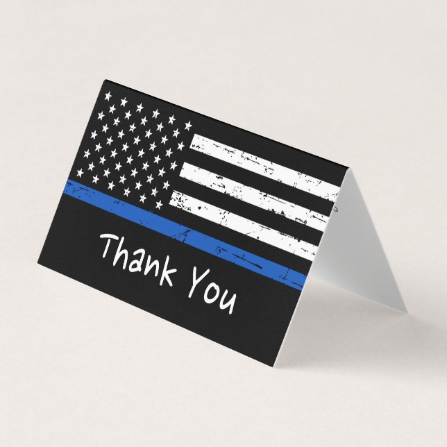 Police Appreciation Personalized Thin Blue Line Business Card (Front)