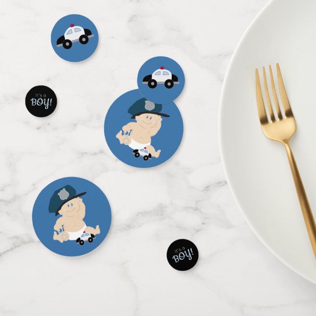 Police Baby Shower Baby Cop Baby Shower Confetti (Group)