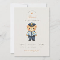 Police Badge Baby Shower Invite — Law Enforcement 
