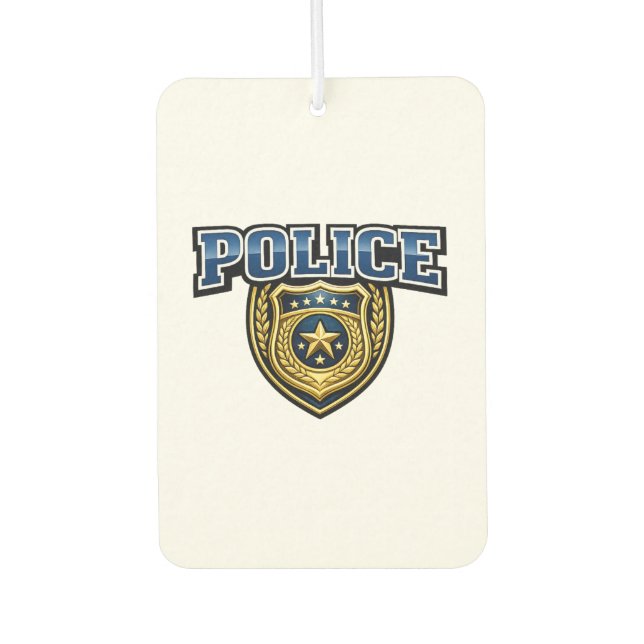 Police Badge Bold Text Design Air Freshener (Front)