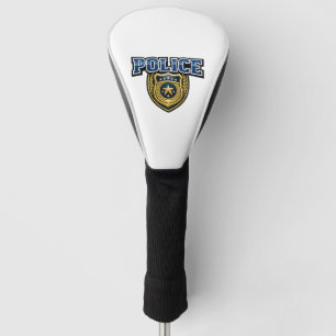 Police Badge Bold Text Design Golf Head Cover