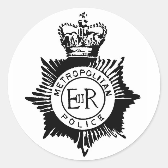 Police Badge Classic Round Sticker (Front)