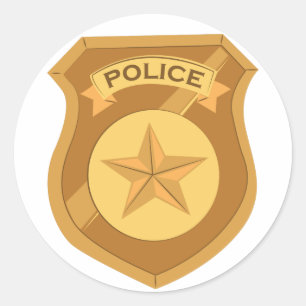 Police Badge Classic Round Sticker