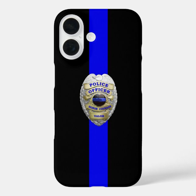 Police Badge Thin Blue Line Case-Mate iPhone Case (Back)