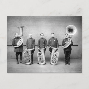 Police Band Tuba Players, 1915 Postcard