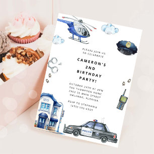 Police Birthday Invitation Police Officer Party