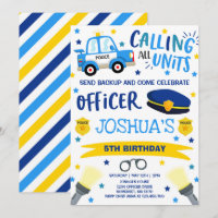 Police Birthday Invitation Police Officer Party