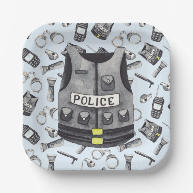 Police Birthday  Paper Plate (Front)