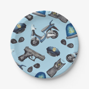 Police Birthday  Paper Plate