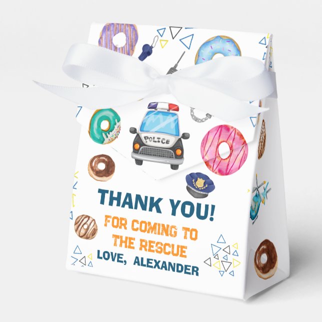 Police Birthday Party  Favor Box (Front Side)