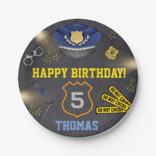 Police Birthday Party Favour Paper Plate