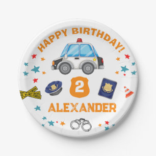 Police Birthday Party Happy Birthday Paper Plate