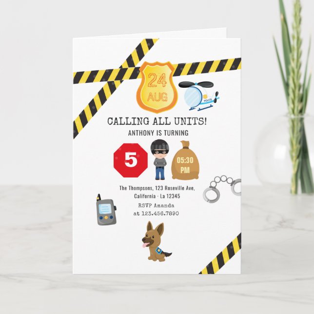 Police Birthday Party Invitation (Front)