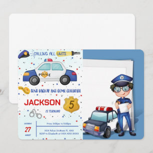 Police Birthday Photo Invitation