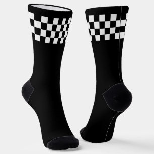 Police Black and White Checkerboard Work Socks