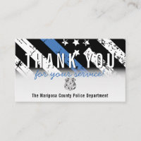 Police Blue Line American Flag Thank You