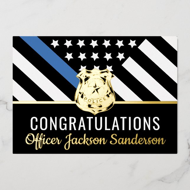 Police Blue Line Congratulations Retirement Card (Front)
