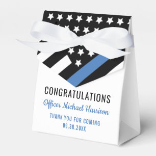 Police Blue Line Flag Congratulations Graduation Favor Box