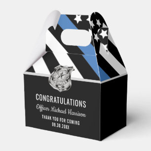 Police Blue Line Flag Congratulations Graduation Favor Box