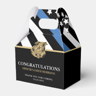 Police Blue Line Flag Graduation Congratulations Favor Box