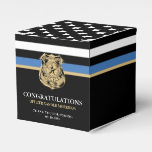 Police Blue Line Flag Graduation Congratulations Favor Box