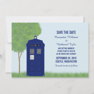 Police Box Enregistrer la date Invitation v4