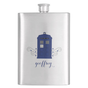 Police Box Swirls Classic Flask