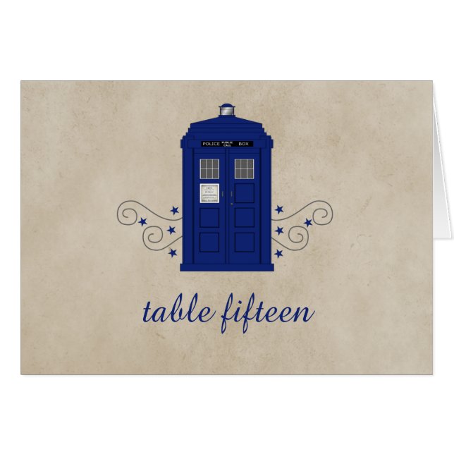 Police Box Table Number Card v6 (Front Horizontal)