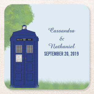 Police Box Wedding Paper Coasters v4