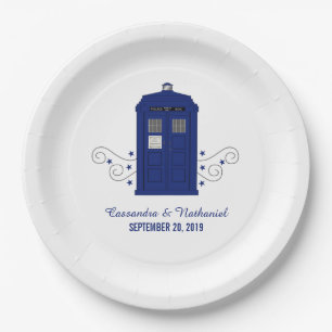 Police Box Wedding Paper Plates v3