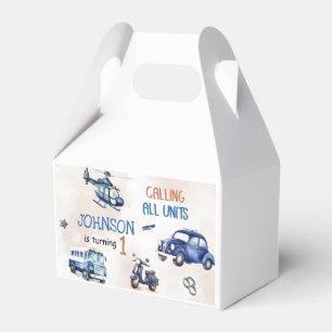 Police Boy 1st Birthday Party Favor Box