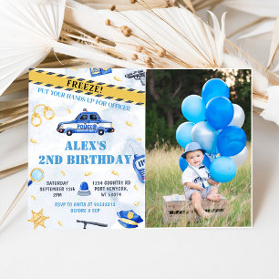 Police Boy 2nd Birthday Party Invitation