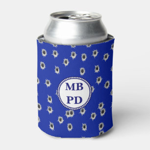 Police Bullet Holes  Monogram Can Cooler