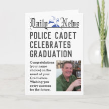 Police Cadet Graduation Card to Personalize