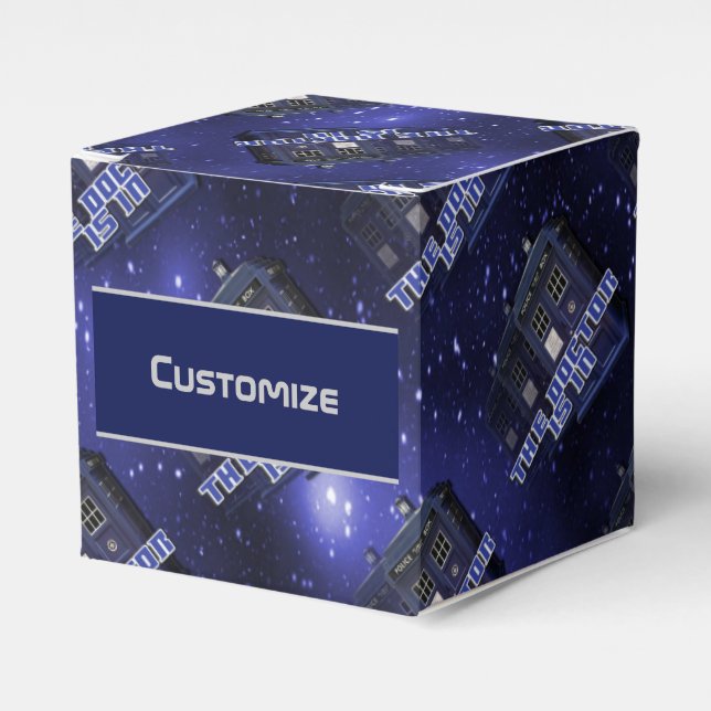 Police Call Box Cube Favour Box (Front Side)