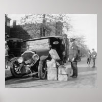 Police Capture Bootleggers Car, 1922 Vintage Photo