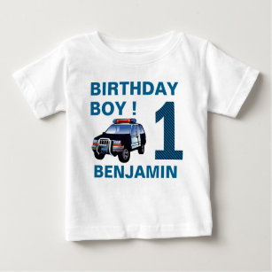 Police Car 1st Birthday Party Baby T-Shirt