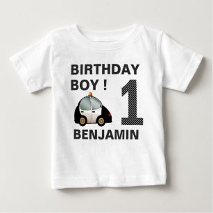 Police Car 1st Birthday Party Baby T-Shirt