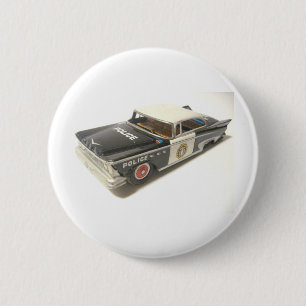 Police Car 2 Inch Round Button