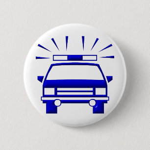 Police Car 2 Inch Round Button