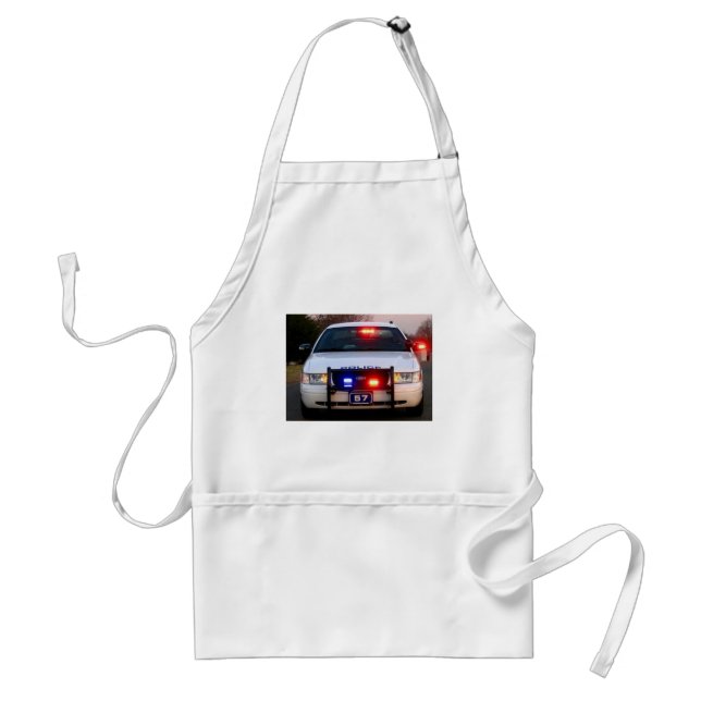 POLICE CAR - all lit up Standard Apron (Front)