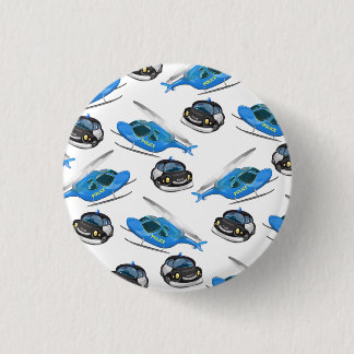 Police Car and helicopter 1 Inch Round Button
