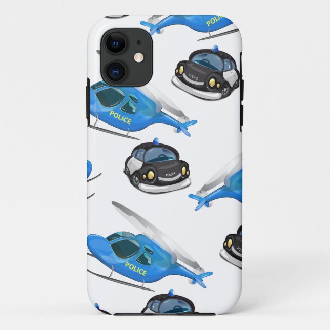 Police Car and helicopter Case-Mate iPhone Case (Back)