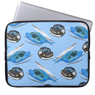 Police Car and helicopter Laptop Sleeve