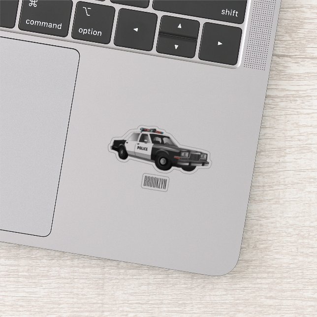 Police car cartoon illustration (Detail)