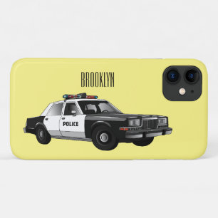 Police car cartoon illustration iPhone 11 case