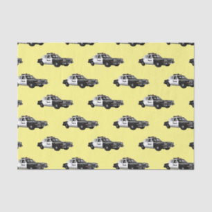 Police car cartoon illustration tissue paper