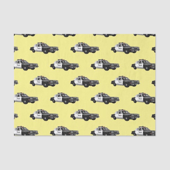 Police car cartoon illustration tissue paper (Front)